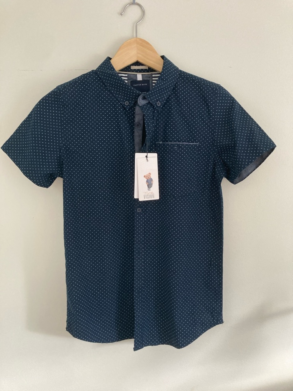 NWT Cactus Navy Short-Sleeve Button-Down Size 11/12